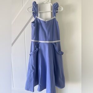 Janie and Jack Charming Blue Kids Dress with pockets Sz 8